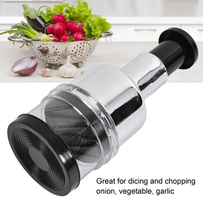 Manual Food Chopper Stainless Steel Vegetable Cutter for Onions Garlic Nuts Salads Hand Operated Kitchen Prep Tool