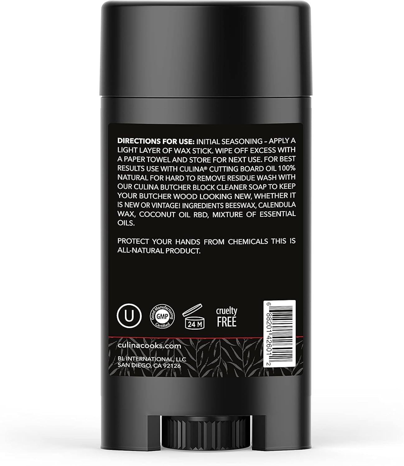 Culina Butcher Block Bamboo Conditioner Wax Stick, Best for Wood & Bamboo Conditioning, Does NOT Contain Mineral Oil