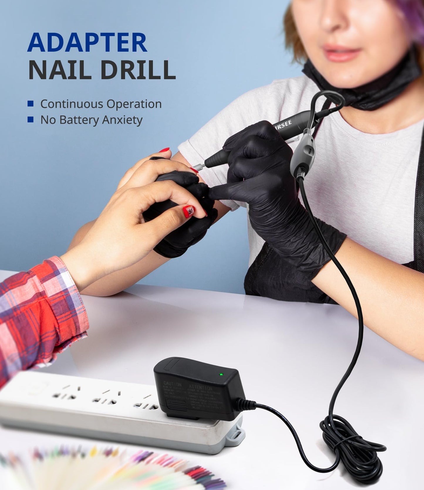 AIRSEE Home Lite USB Mobile Nail Drill Machine for Beginners Portable Nail File Manicure Pedicure Dremel Kit with 6 Bits 26 Sanding Bands for Home Acrylic Gel Nails Polishing DIY,Purple