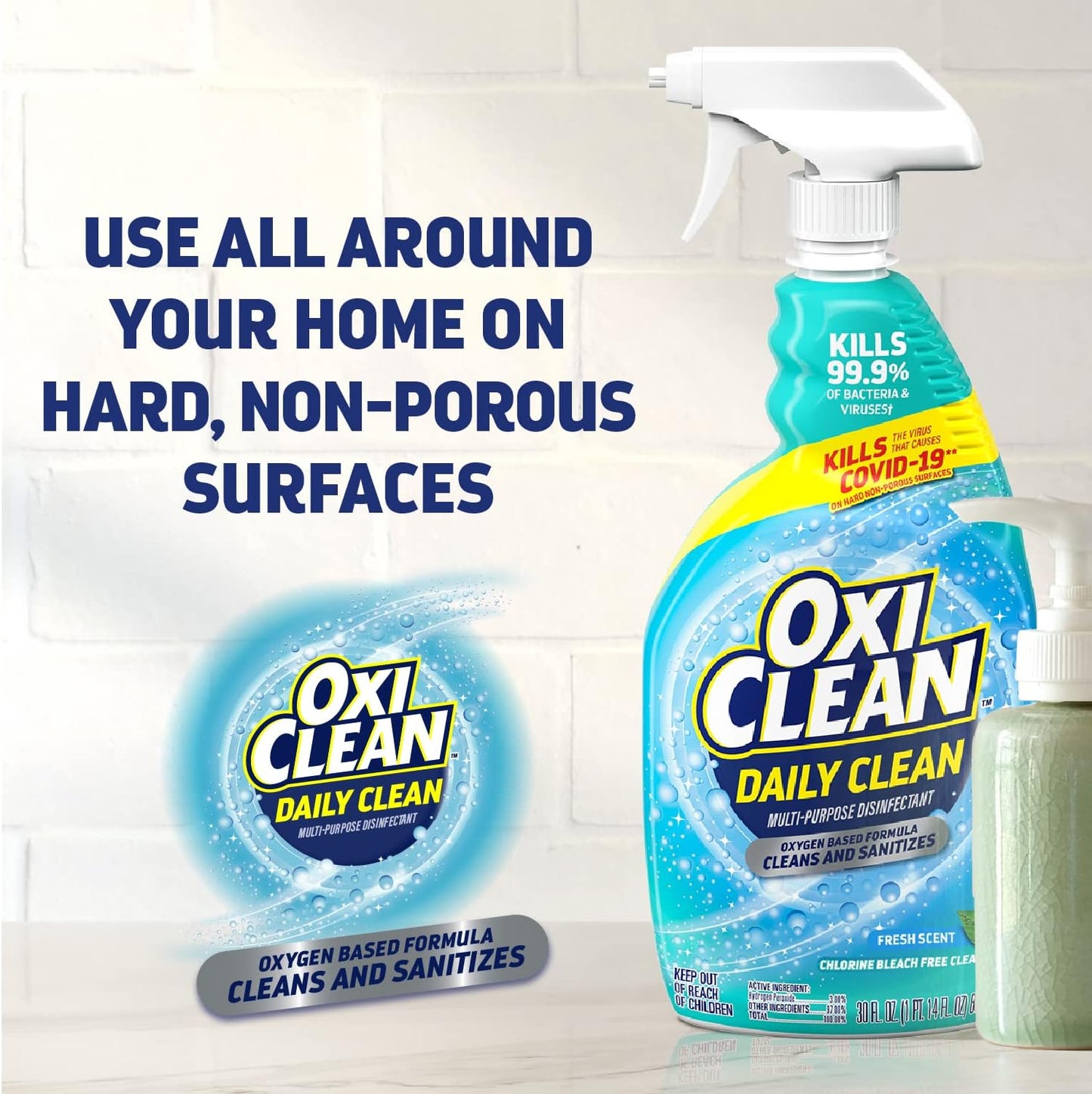 OxiClean Daily Clean Multi-Purpose Disinfectant - Powerful 30 oz Spray | Pack of 2