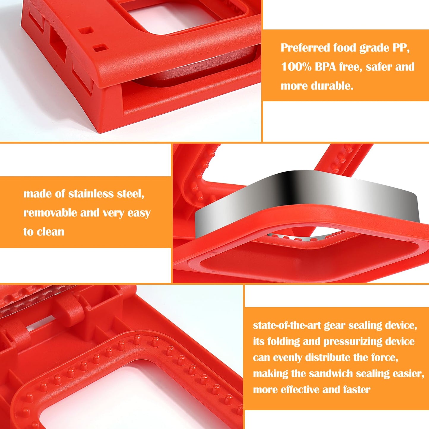 Vodolo Sandwich Maker,2PCS Sandwich Cutters for Kids Lunch,Crustless Breakfast Sandwich Cutter and Sealer Set Great for Children Boys Girls Lunchbox and Bento Box,Circle Square