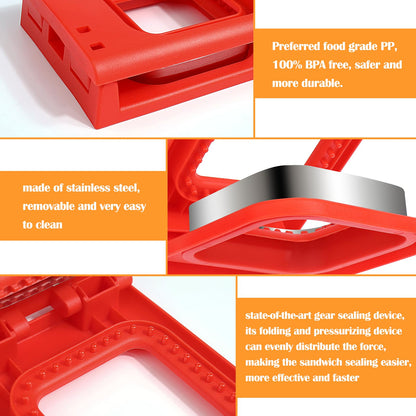 Vodolo Sandwich Maker,2PCS Sandwich Cutters for Kids Lunch,Crustless Breakfast Sandwich Cutter and Sealer Set Great for Children Boys Girls Lunchbox and Bento Box,Circle Square