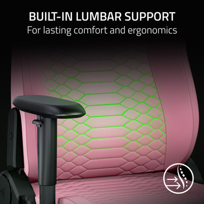 Razer Iskur V2 X NewGen Ergonomic Gaming Chair — Built-in Lumbar Support, Cooltouch Gen-2 EPU Leather, Ultra-Wide Seat Base, Adjustable 152 Degree Recline, Foam Cushions — Quartz