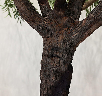 Faux Olive Tree with with Natural Trunk & Lifelike Fruits, Olive Trees Artificial Indoor, for Home Office Living Room Bedroom Holiday Decor(5FT)