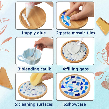 Yazikisa 1.1 lb Irregular Glass Mosaic Tiles for Crafts Bulk Silver Mirror Broken Tile Pieces Adults Kids Handmade DIY Art Making Supplies Scraps Flowerpots Vases Decoration