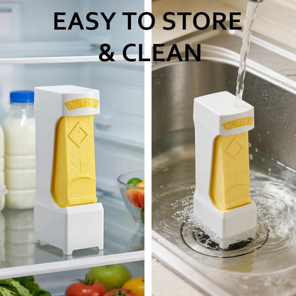 1PCS Stick Butter Cutter Slicer, One Click Stick with Stainless Steel Blade, Measuring Dispenser with Freshness Seal, Cheese Splitter, Butter Slicer, Precise Slicing for Quickly Making Bread, Cakes, Breakfast