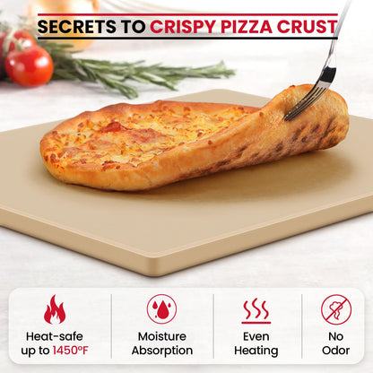 Unicook Large Pizza Stone for Oven 20 Inch, Rectangular Baking Stone 20" x 13.5" x 0.6", Heavy Duty Cordierite Bread Pan, Thermal Shock Resistant, Ideal for Baking Large or 2 Personal Pizzas