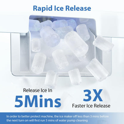 Aeitto Nugget Ice Maker Countertop, 55lbs/24H Ice Machine with 3.6L Water Tank&3.2Lbs Ice Basket, Self-Cleaning Pebble Ice Maker with Stainless Steel Housing for Home Office and Party, Silver