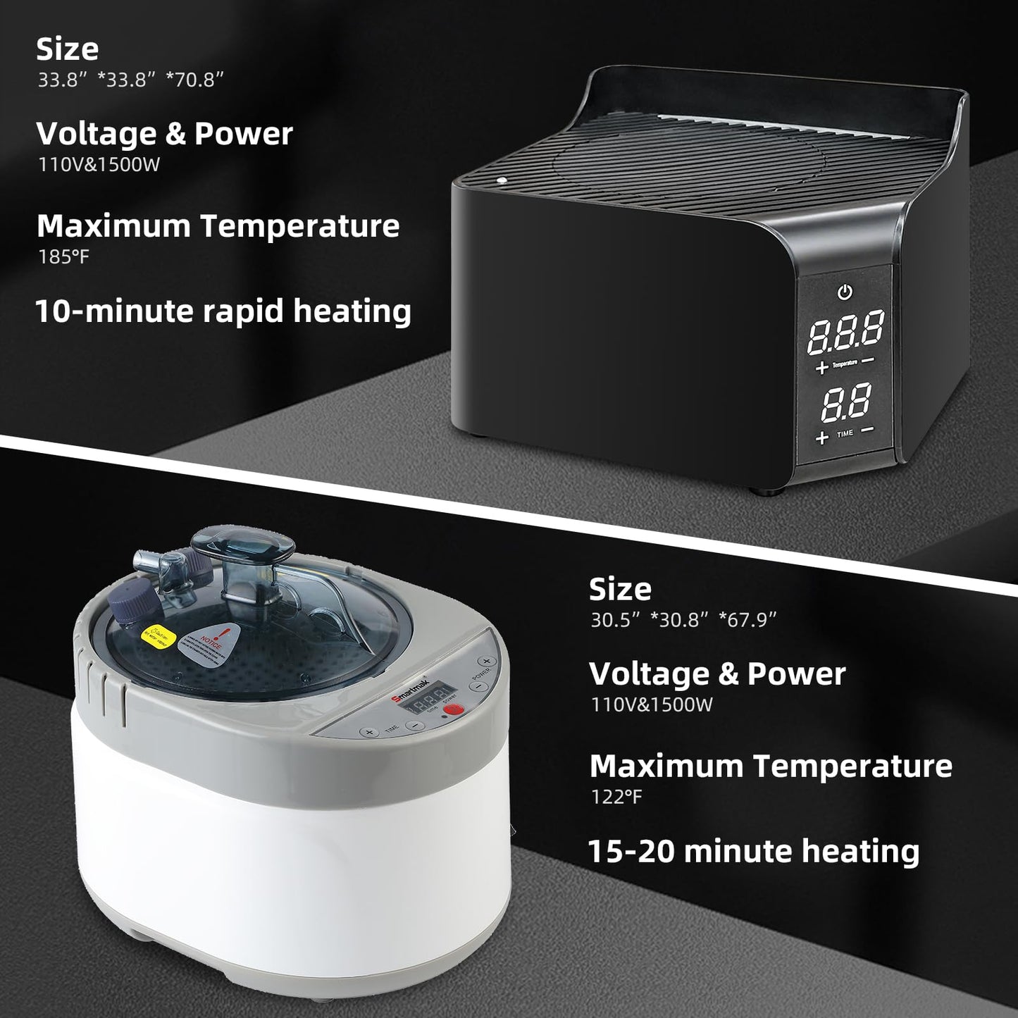 Smartmak Portable Steam Sauna, Personal Steam Sauna Box, Indoor Steam Sauna for Home, with 4L 1600W Steamer, Remote Control, Folding Chair (Orange, 33.8 * 33.8 * 65.7inch)