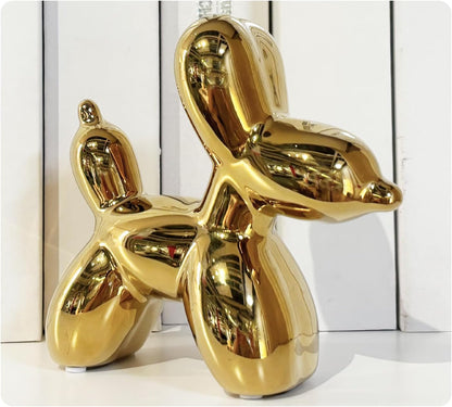 DANELYNN Modern Balloon Dog Decorative Sculpture,Ceramic Dog Figurines Statues Contemporary Art Decor for Living