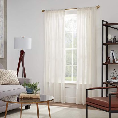 MODE Simplicity Collection 5/8" Diameter Curtain Rod Set with Doorknob Finials, Adjustable Gold