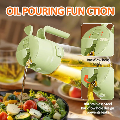 YARRAMATE Oil Sprayer - 16oz Easy Refillable Glass Dispenser for Cooking | Food-Grade Design (Green)
