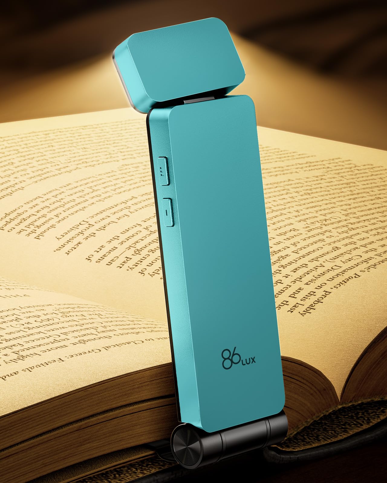 86lux Book Light, Rechargeable Clip-On LED Reading Light for Bed & Night Use - 3 Color Temperatures with Stepless Dimming, Ultralight Bookmark Design for Kids, Book Lovers, Grey