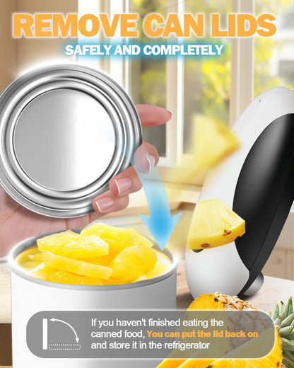 Electric Can Opener, One Touch Safety Automatic Can Opener - Easy Smooth Edge Hands Free, Battery Operated Openers Fits Most Cans, Ideal for Seniors People with Weak Hands & Arthritis
