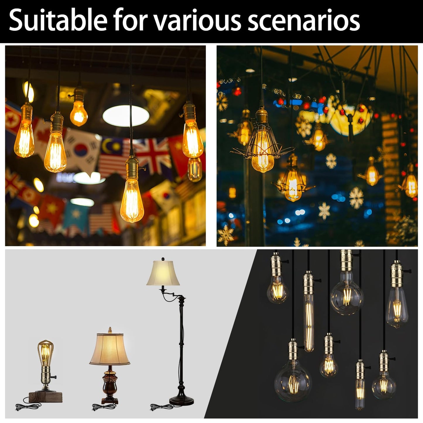 Lamp Rewire Kit, 10 Foot Matching Cord, 2 Way Socket and Essential Hardware, Table and Floor Lamps Socket Replacement, Rewire and Repair, DIY Light Making Kit (Antique Brass)