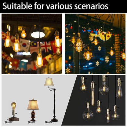 Lamp Rewire Kit, 10 Foot Matching Cord, 2 Way Socket and Essential Hardware, Table and Floor Lamps Socket Replacement, Rewire and Repair, DIY Light Making Kit (Antique Brass)