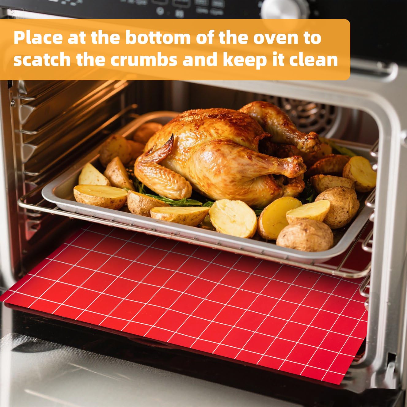 EuChoiz Silicone Baking Mat Roll 16IN*5FT Free Cutting, Non-Slip Pastry Mat, Non-Stick Reusable Air Fryer Liner, Oven Liners, Freeze Dryer Mat, Easily Cut to Size Fit All Ovens Pans Tins Dishes