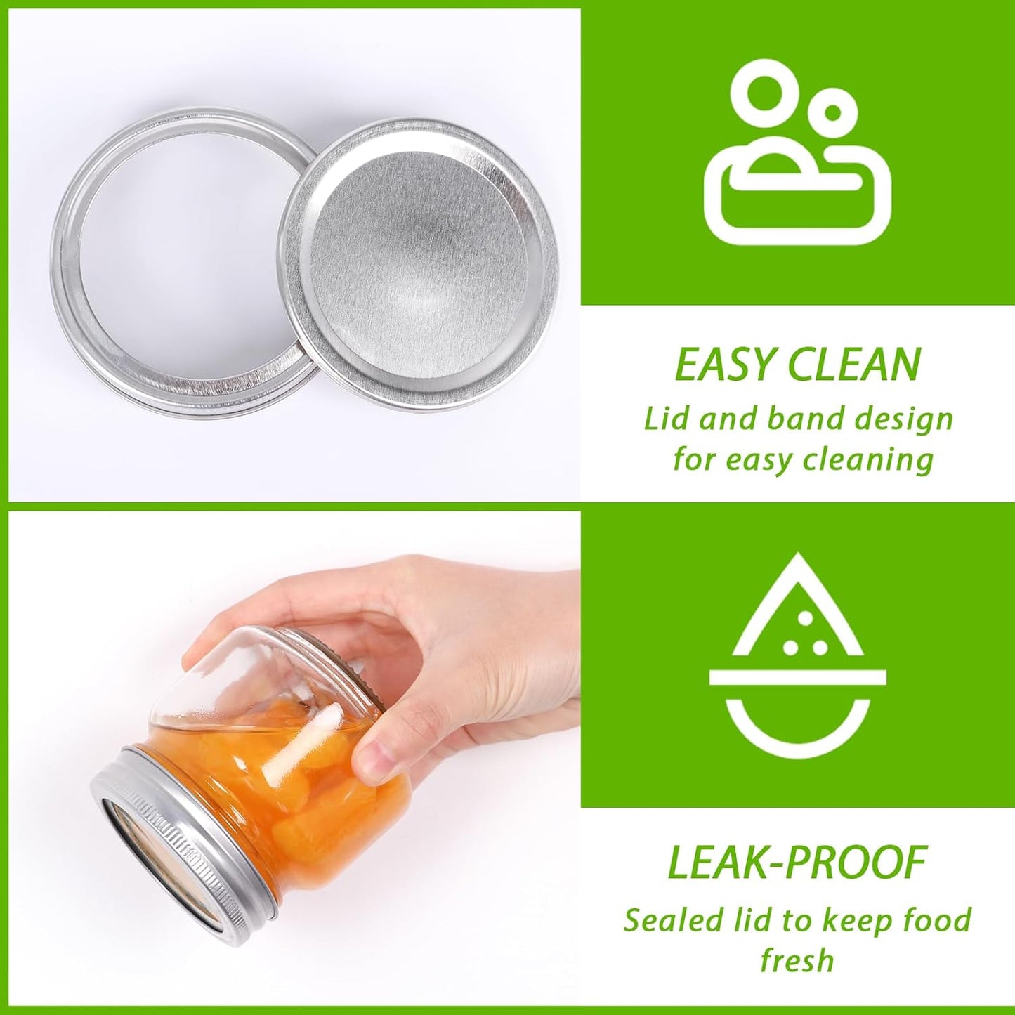 Homerove 8 oz 30 Pack 52 Mason Jars Small Canning Jars with Airtight Lids & Bands for Jam, Jelly, Honey, Pickles