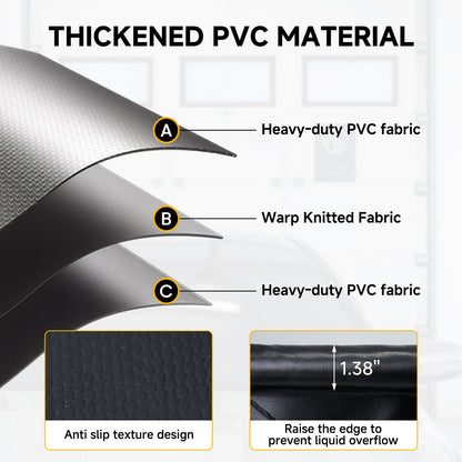 SUNYRISY 8'6" x 20' Containment Garage Floor Mat Under Car, Heavy Duty Waterproof Garage Carpet Floor Protection Non-Slip Parking Mat with Squeegee for Cars SUVs Trucks