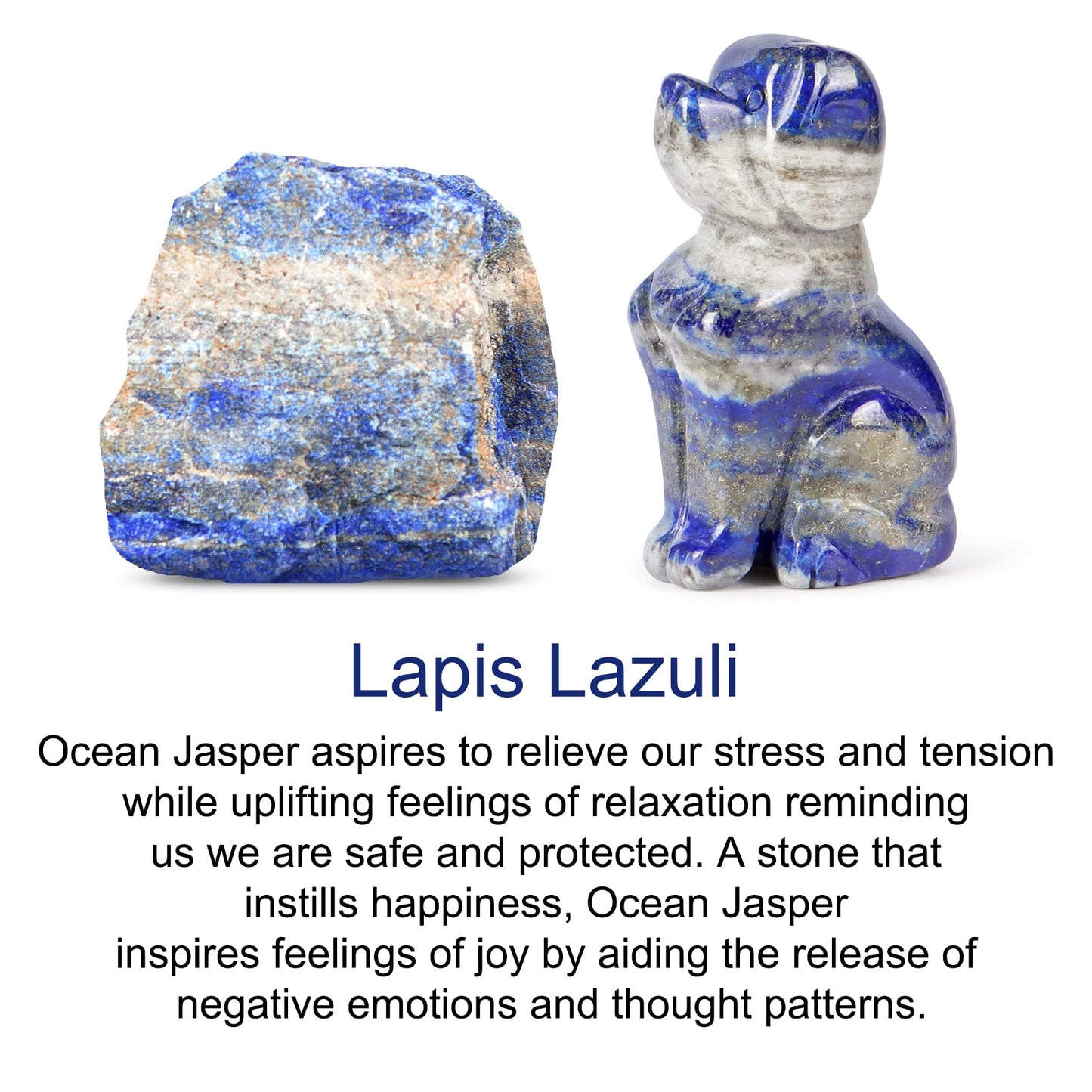 Artistone 2" Lapis Lazuli Dog Crystal Animals Figurine Carved Gemstone Puppy Dog Statue Sculpture Craft Home Decorations