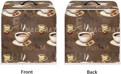 Coffee Maker Dust Cover Monstera, Foldable Washable Coffee Machine Cover with Top Handle, Protective Covers Home