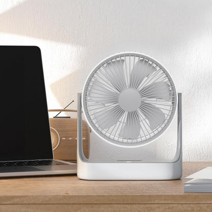 Mollie 6-Inch Small Rechargeable USB Desk Fan, Battery Operated with Speeds for Home Office Bedroom, Portable Cooling