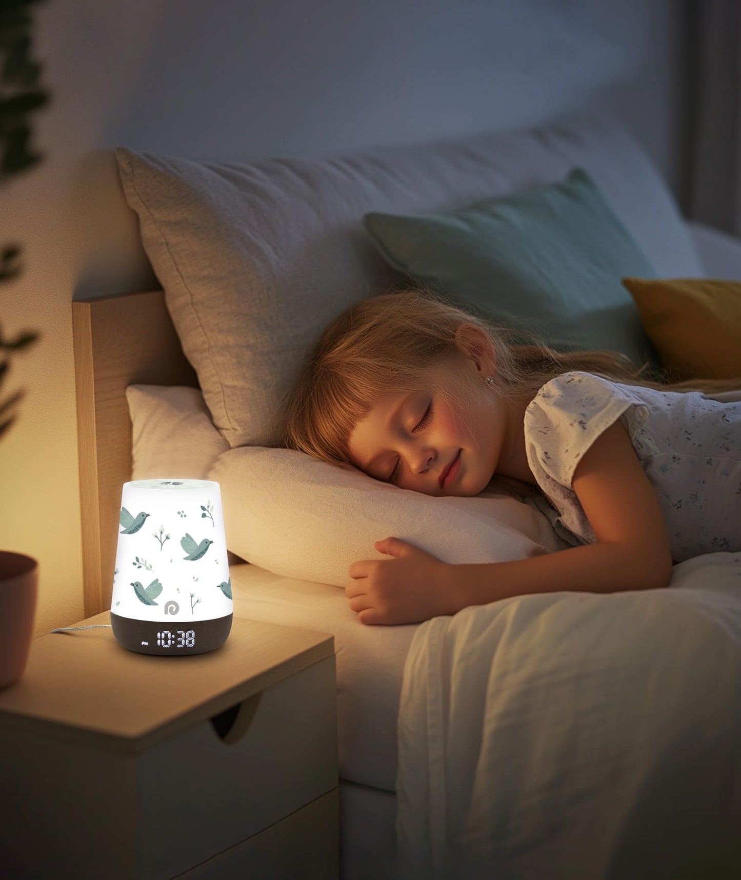 Dreamegg Sound Machine Baby - White Noise Sound Machine Baby With Night Light, Ok to Wake Alarm Clock, 34 Soothing Sounds, Sleep Trainer, Routine Builder, App Control for Kids Nursery Sleeping Bedroom