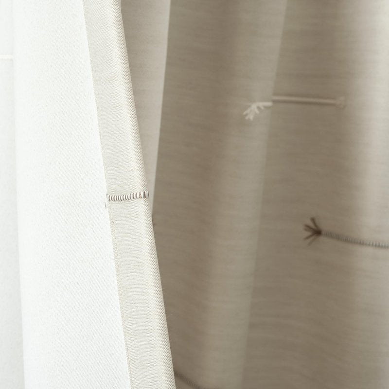 Lush Decor Boho Stripe Clip Jacquard Window Curtain Panels Pair 42" W x 84" L Neutral & Brown - Beige Curtains for Living Room - Modern Bedroom Curtains