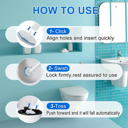 30 Count Toilet Bowl Wand Refills for Clorox, Disposable Toilet Bowl Wand Refill Compatible with Clorox Toilet Bowl Wand Clean System, Upgrade Fiber Bowl Cleaner Brush for Closestool Cleaning.