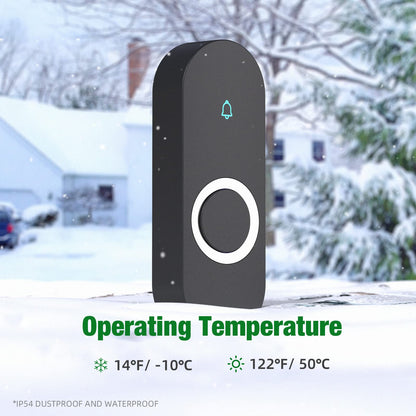 AIDA Lighted Wireless Doorbell for Home, Waterproof Battery Doorbell Wireless 1,000ft Range, 5 Volume Levels with 58 Doorbell Chimes & LED Flash (White, Doorbell with 2 Buttons & 1 Receiver)