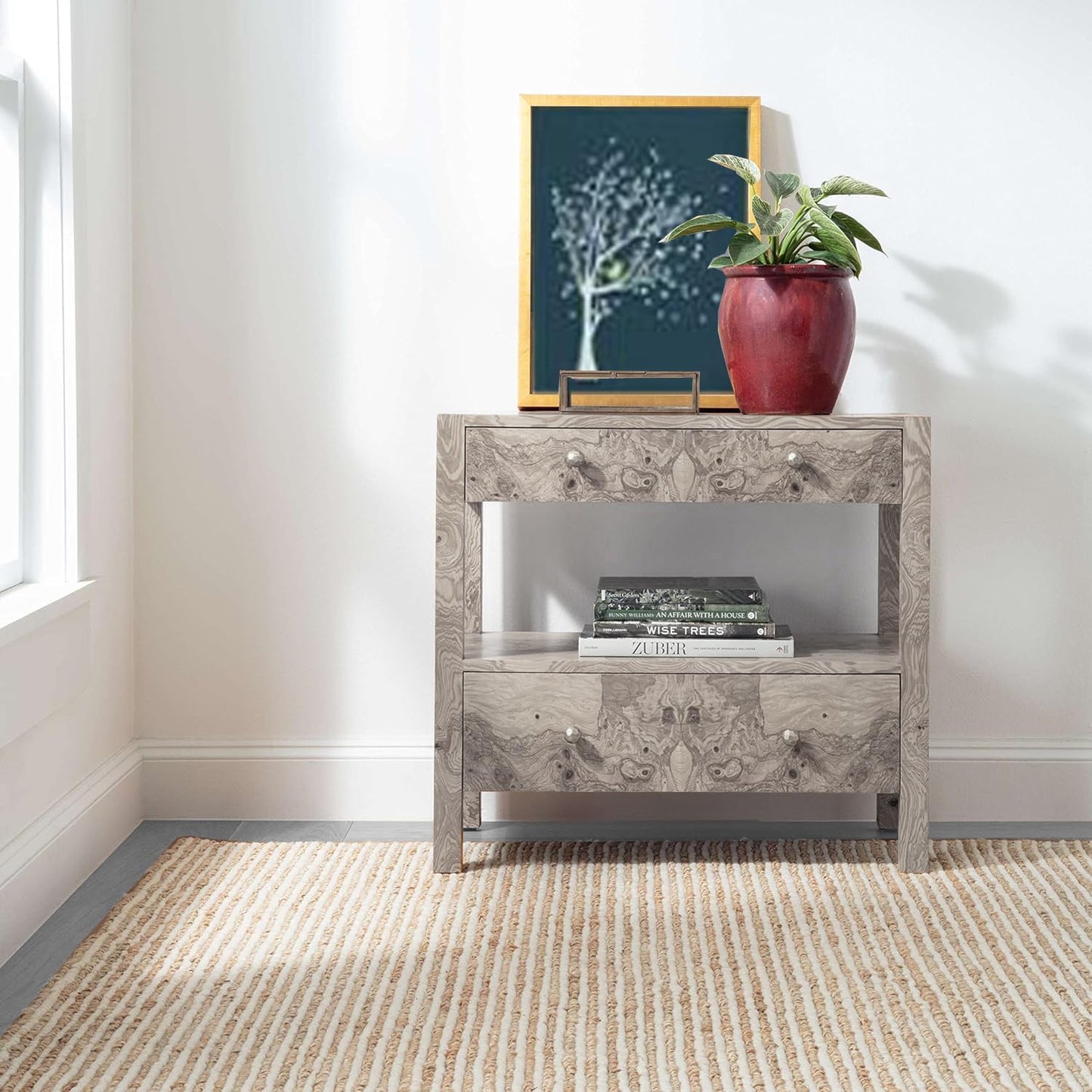 FRELISH DECOR Area Rug 6x9 feet - Premium Wool and Jute Blend Handwoven Rugs - Natural Fiber Chunky Stripe Design for Living Room, Bedroom, Hallways, Dining Area(6' x 9' - Natural Ivory)