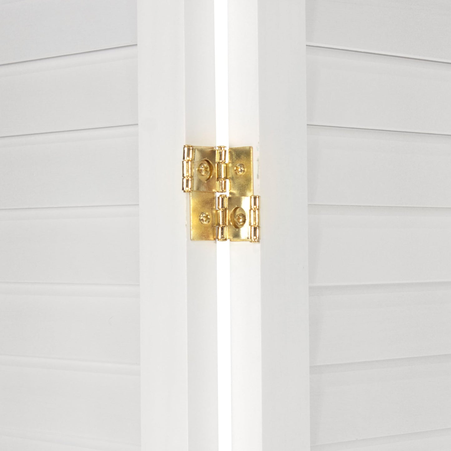 Red Lantern 6 ft. Tall Louvered Beadboard Room Divider White 4 Panel