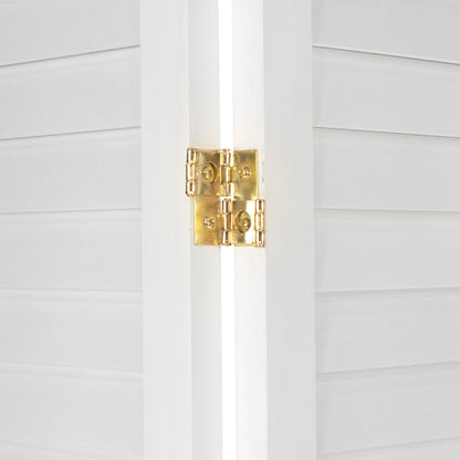 Red Lantern 6 ft. Tall Louvered Beadboard Room Divider White 4 Panel