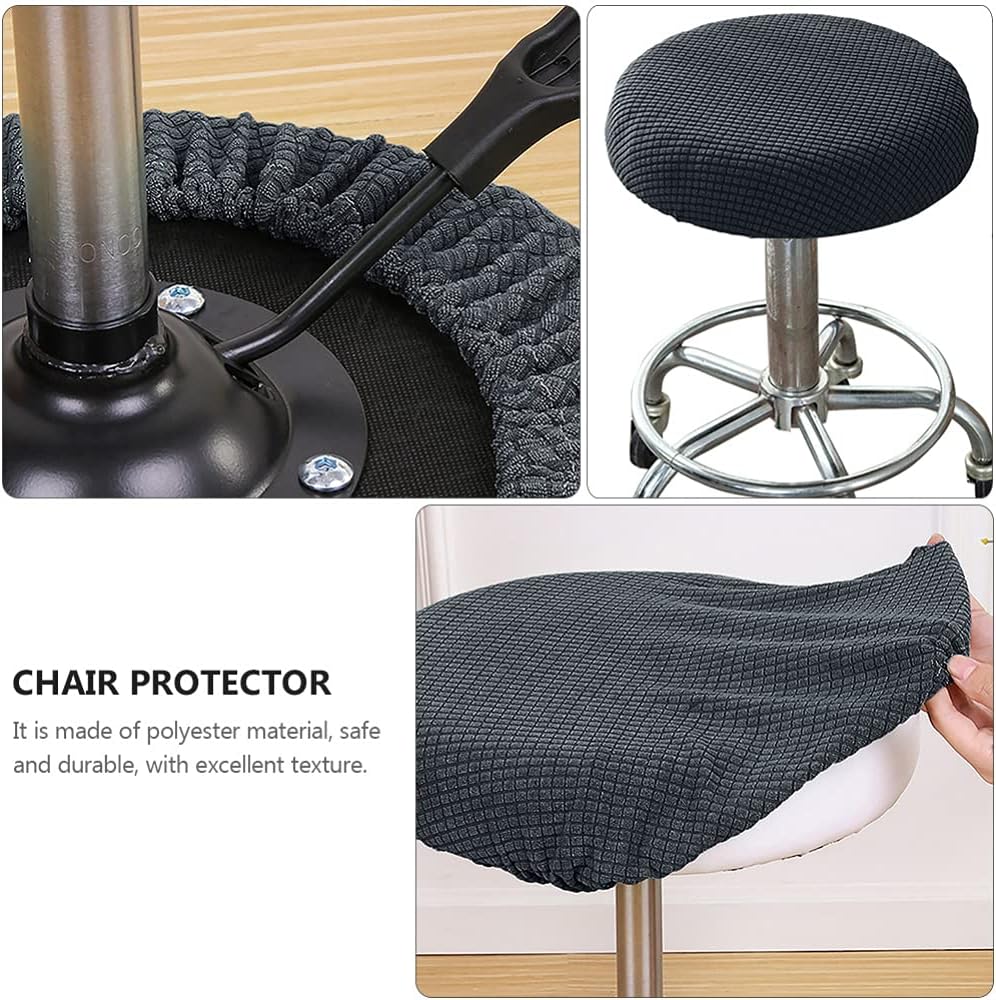 Garneck 1pc Round Stool Cover, Slipcover for Counter Stool, Bench, Outdoor Recliners, Dining Chair Polyester Cover