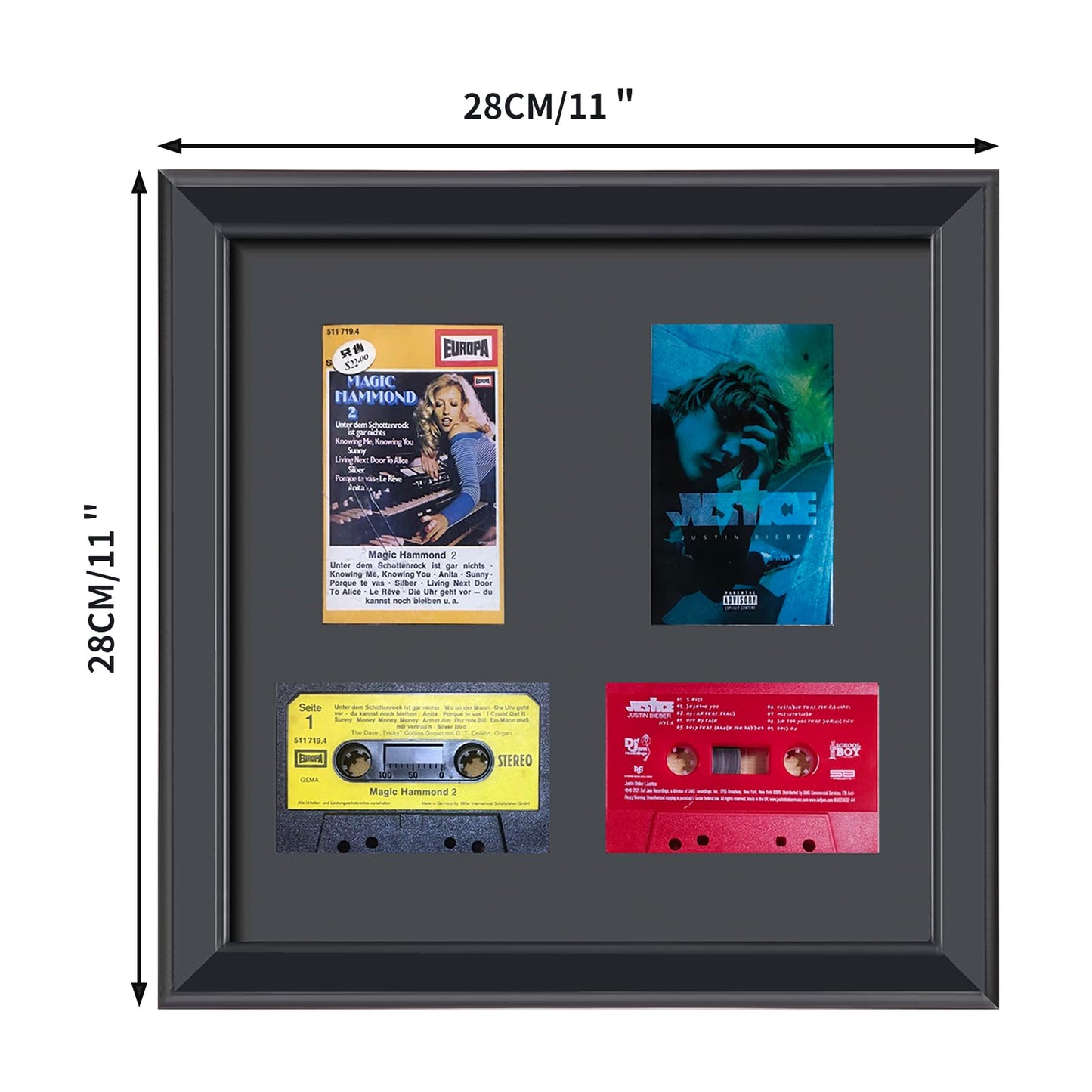 Cassette Tape Storage Shadow Box Display Cabinet,Cassette Storage Display Frame,Cassette Tape Case Display Frame with EVA Foam Lining,Retro Music Decor,Cassette Collection Display,Cassette Tape Holder