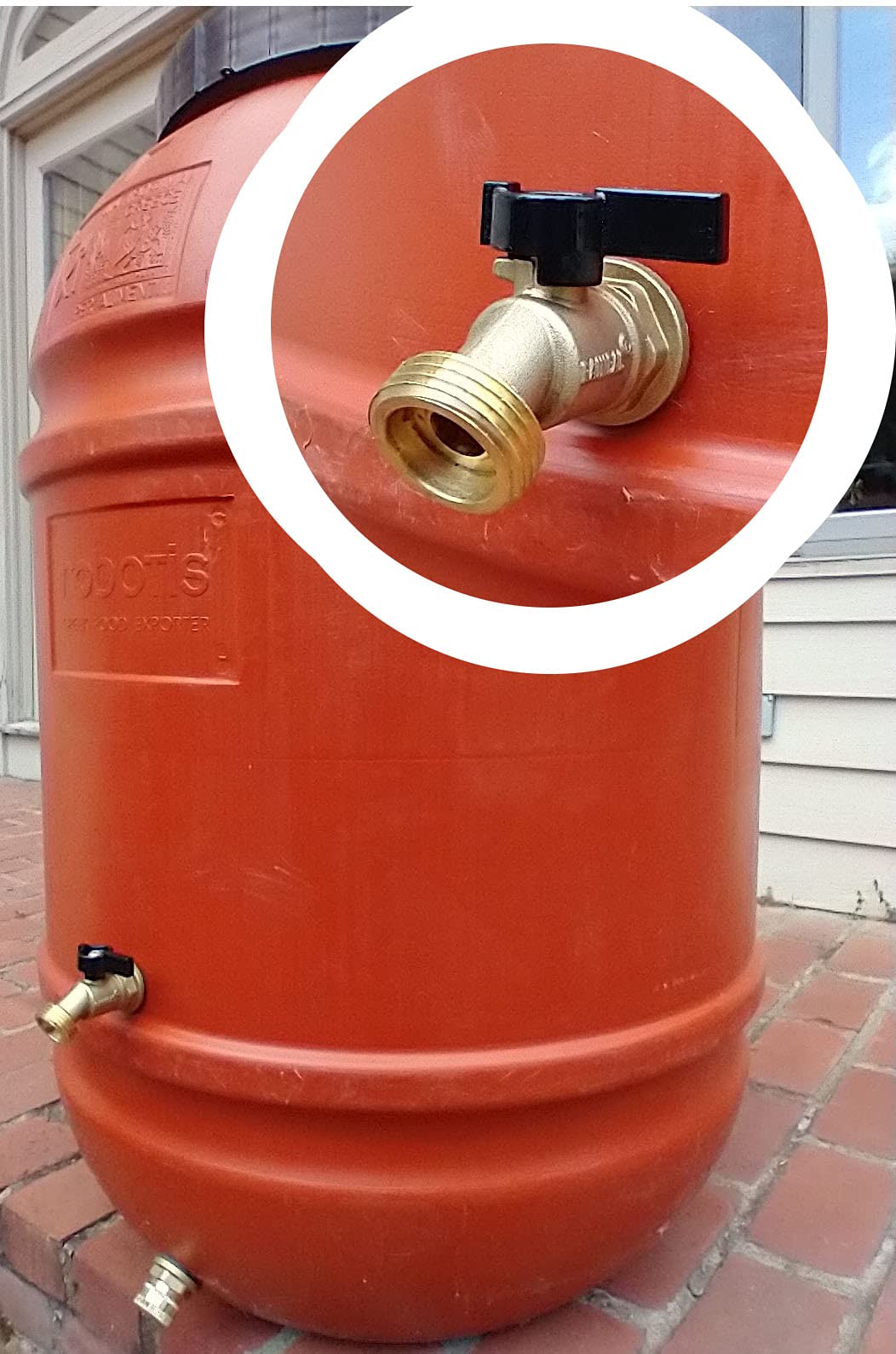 RAINPAL RBS005 Brass Water Container/Rain Barrel Quarter Turn Spigot(LF Compliant, For OPEN TOP BARRELS)