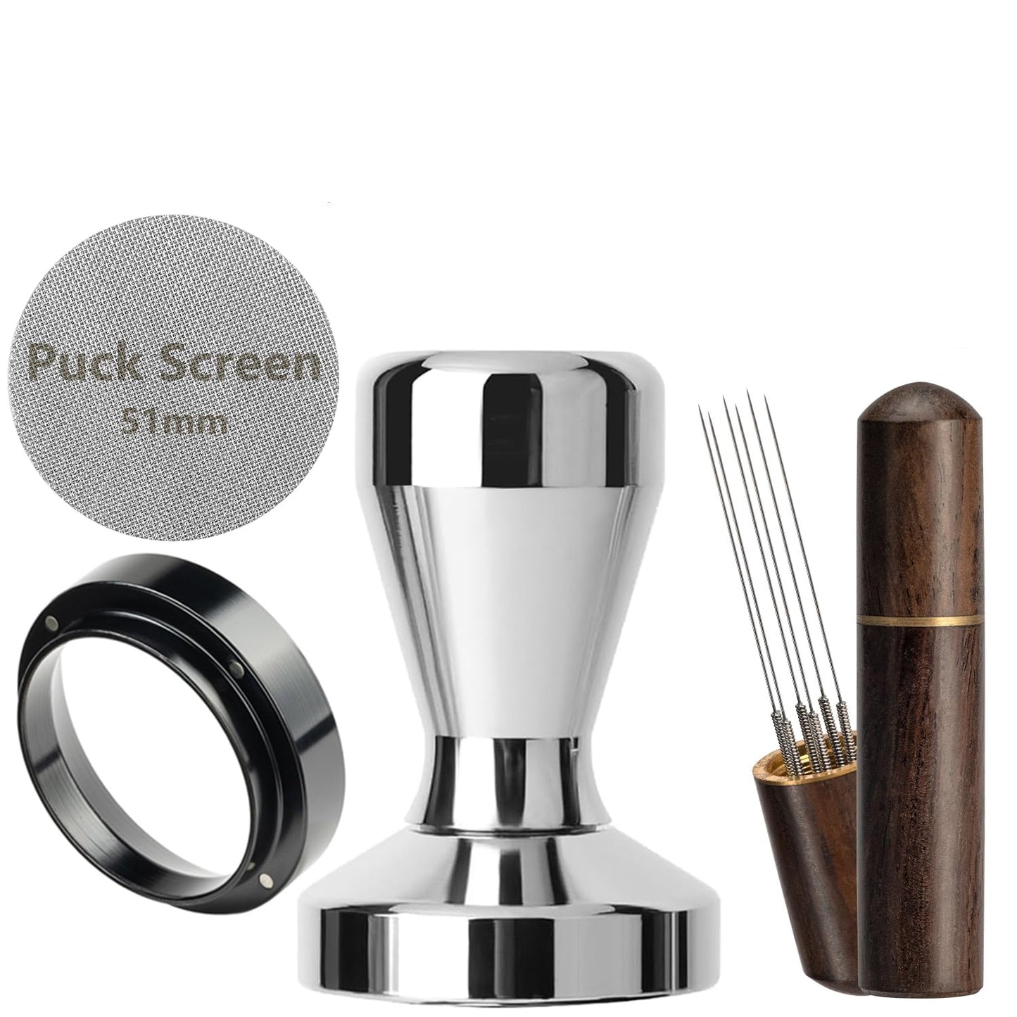 51mm Espresso Tamper Espresso Accessories Kit: Espresso Tamper Set, Coffee Tamper Espresso Tools Barista Tools | Espresso Kit Fits Espresso Coffee Machines of 51mm Portafilters