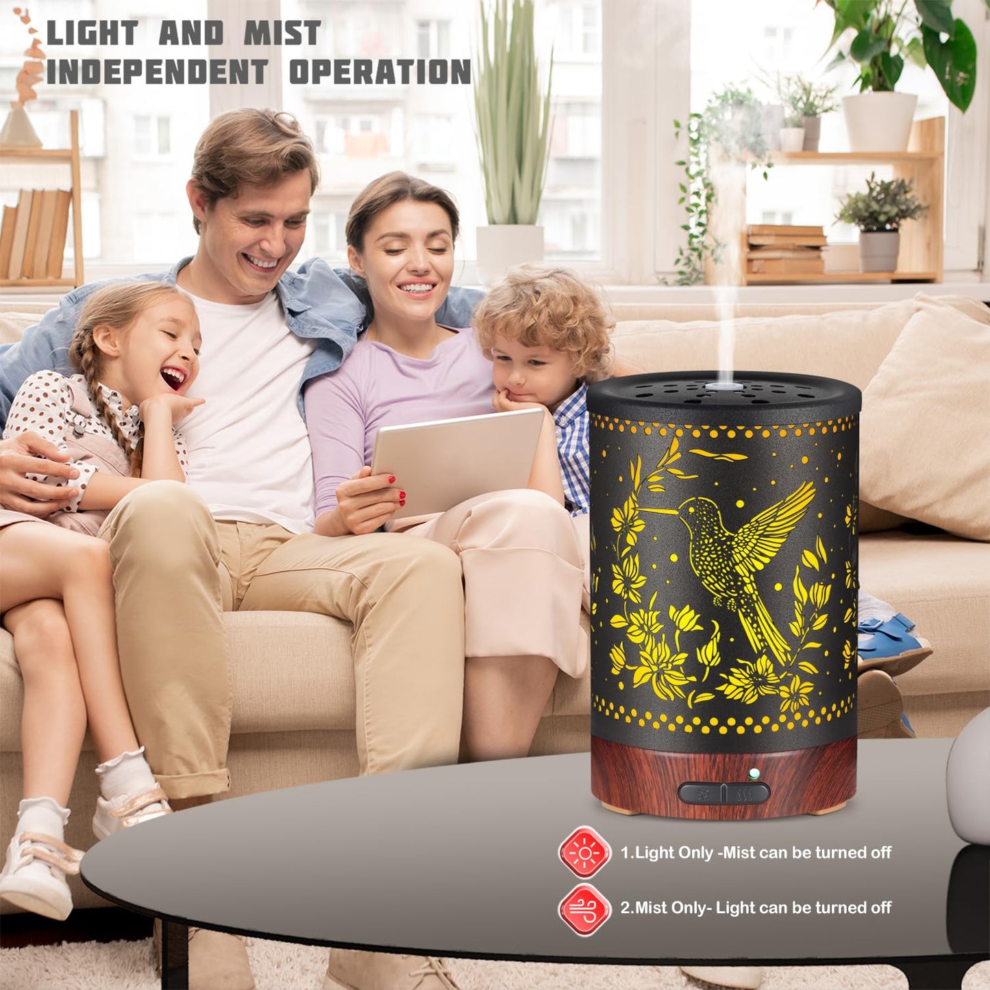 Essential Oils Diffuser,Aromatherapy Diffuser,Birthday for Women Mom Grandma,Metal Cool Mist Humidifier with 7 Colors Lights Waterless Auto Off Air Diffusers (Dragonfly)