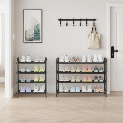 Aniston 17.6"-32" 4 Closet, Expandable Shoe Rack, Adjustable Small Shoe Rack, Tier Metal Shoe Shelf for for Entryway