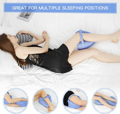 BEAUTRIP Leg Pillow, Ergonomic Memory Foam Knee Pillow with Strap for Side Sleepers, Washable Cover