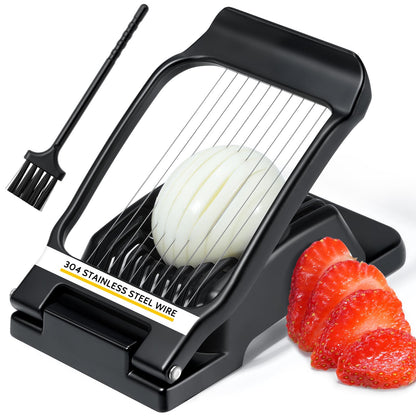 Sopito Heavy Duty Stainless Steel Wire Egg Slicer for Hard Boiled Eggs & Strawberry Other Soft Food, Black