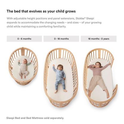 Stokke Sleepi Mini Bundle V3, Hazy Grey - Includes Sleepi Mini V3, Mattress & Drape Rod - Suitable for Ages 0-5 Years Old - Adjustable & Stylish