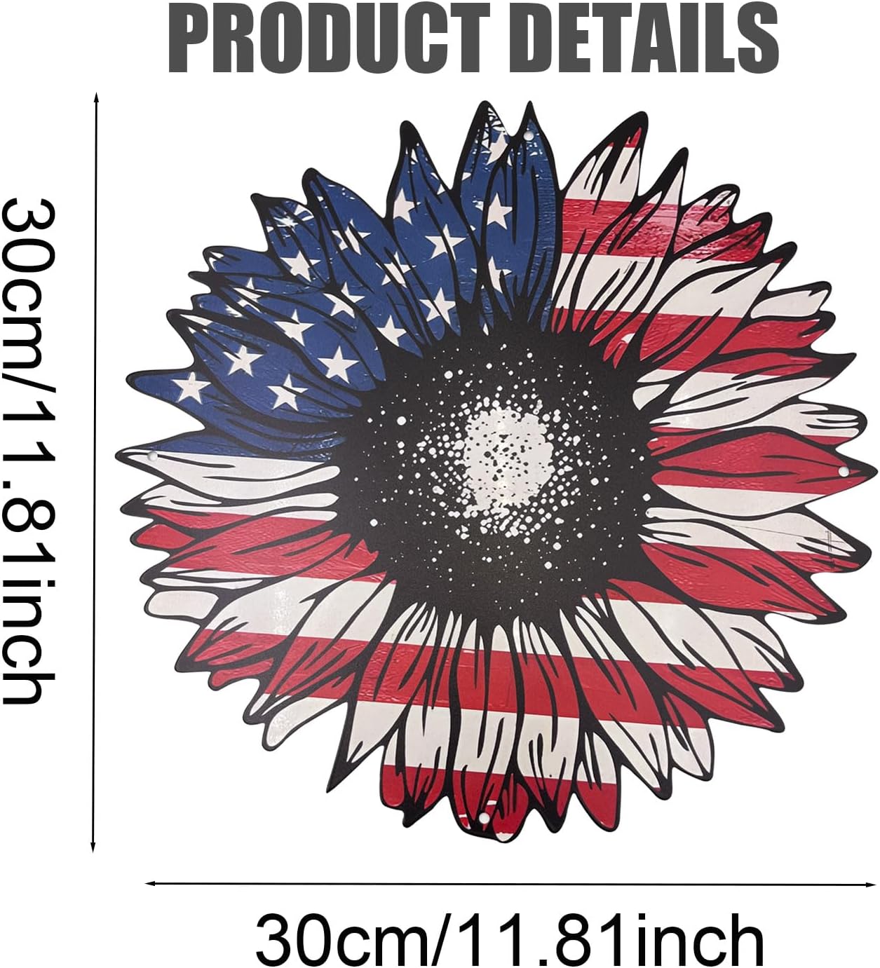 Heoclao 11.81'' American Flag Metal Wall Art, National Flag Metal Sculpture for Home Office Decor
