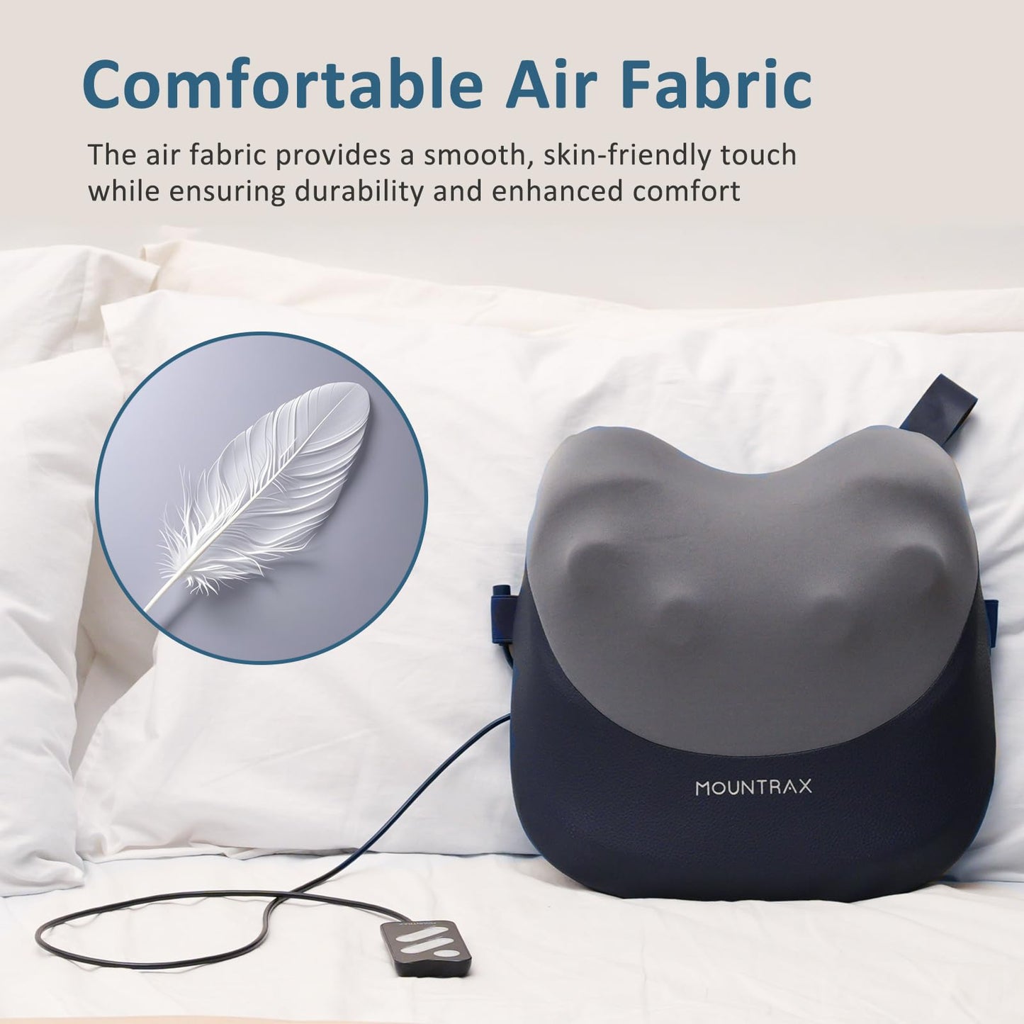 MOUNTRAX Back Massager with Heat, Gifts for Women Men, Shiatsu Neck and Back Massager for Pain Relief Deep Tissue, 3D Kneading Portable Massage Pillow for Neck, Shoulders and Full Body