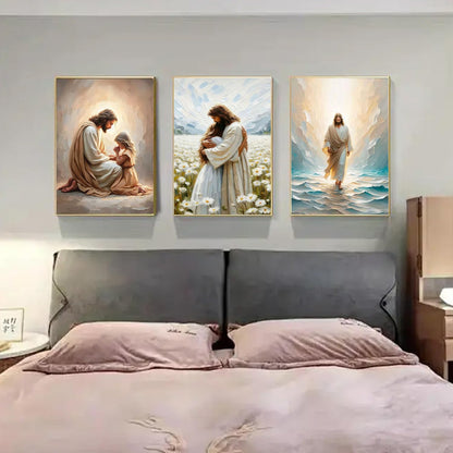 Paint by Numbers for Adults and Kids Beginner 3 Pack Christian Jesus Painting by Number Kits On Canvas Number Artist Paint by Number Kit DIY Oil Painting Acrylic Paints, Home Wall Decor(Frameworkless)