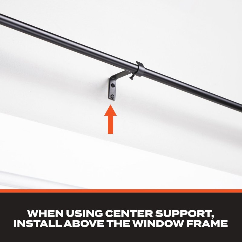 Sun Zero – Wrap Around Curtain Rod, Blackout Room Darkening Design with 5/8" Steel Tube, Adjustable 28–48", Black