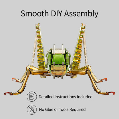 HELLOTOY 3D Acrylic Insects Puzzles DIY Bug Model Kit for Teenagers Educational Display Nature Decoration Figurine Sculpture (Grasshopper)