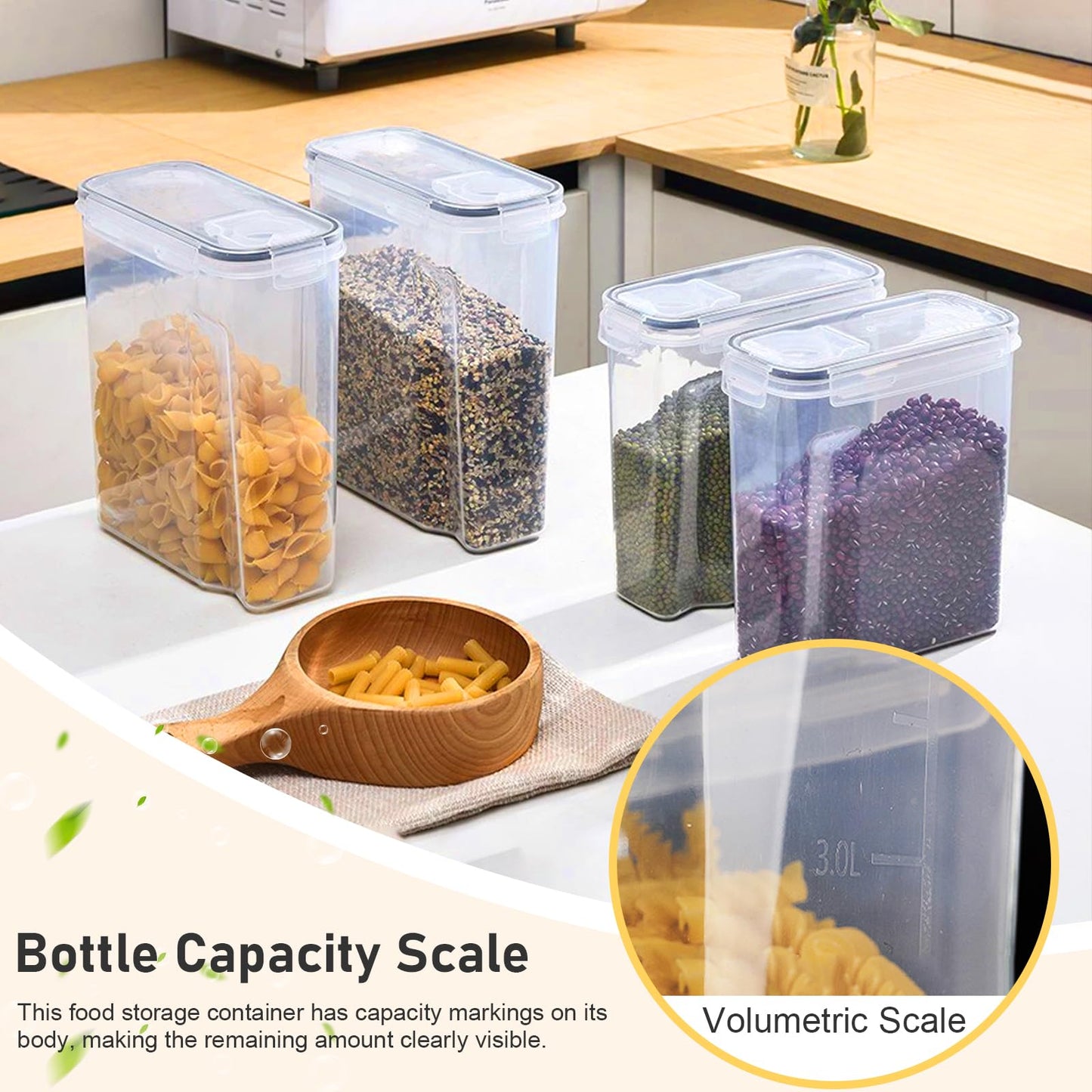 SHIMYUE 11 Pack Cereal Containers Storage Set (4L, 2.5L), Cereal Storage Containers with Pour Lids, Cereal Dispenser Pantry Organization Canister for Rice, Flour, Spaghetti, Oats,BPA Free, Leak Proof