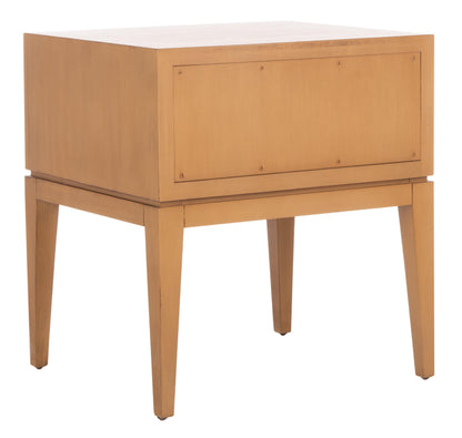 SAFAVIEH Couture Collection Armand Natural/Dark Brown Woven 1-Drawer Accent Table Nightstand (Fully Assembled)