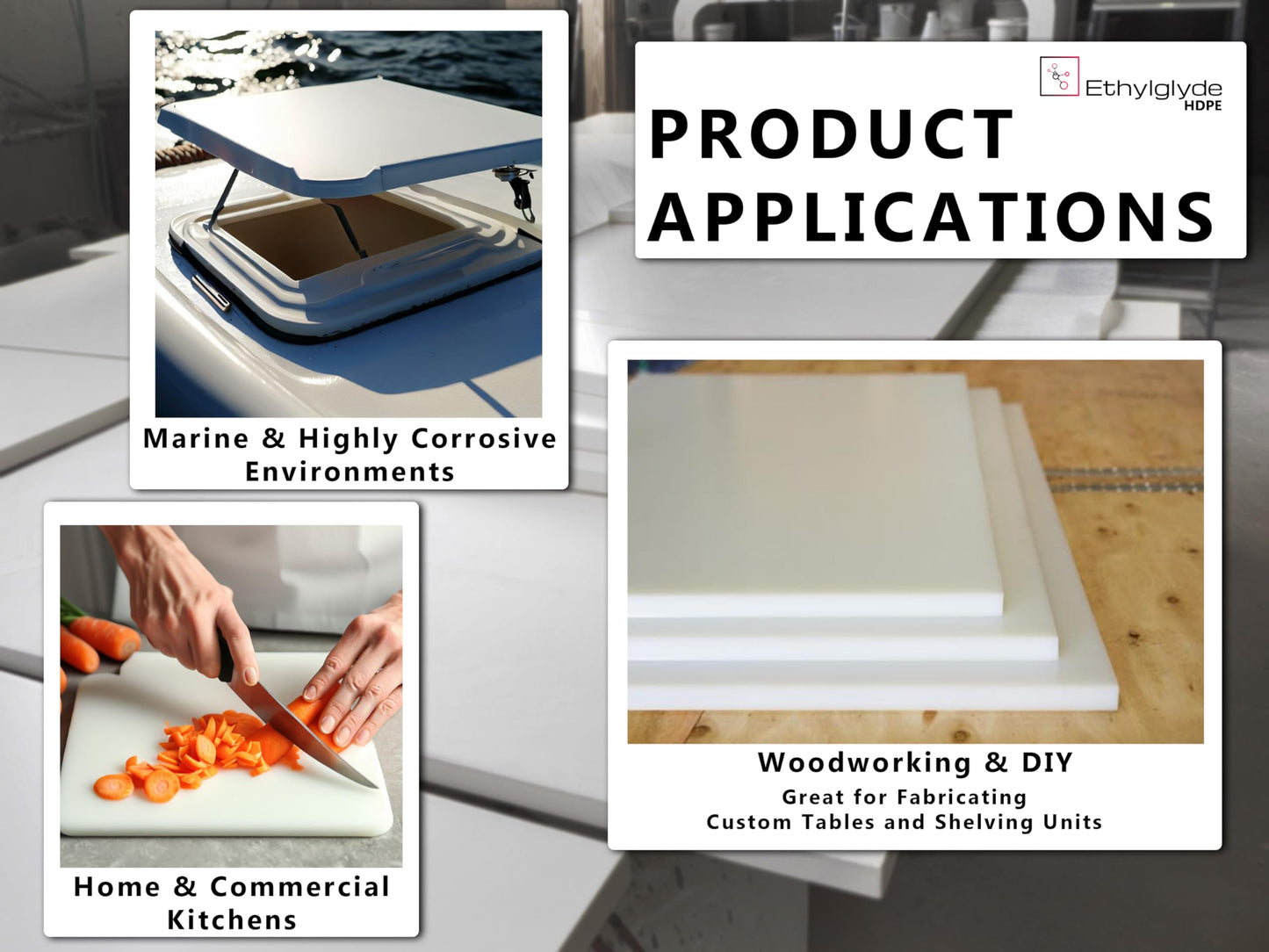 Natural HDPE Sheet. Starboard Texture, Marine Board, Cutting Board, High Density Polyethylene Plastic Sheet, DIY Project Material. Nominal Cut +(-) 1/8". Fabricated in USA. 24" x 48" (3/4" Thick)